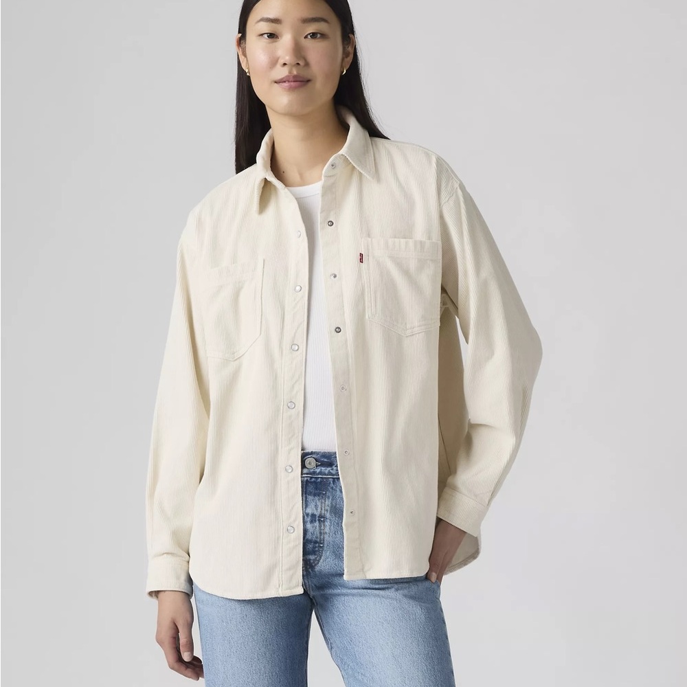 Levi's Cream Button-Up Overshirt